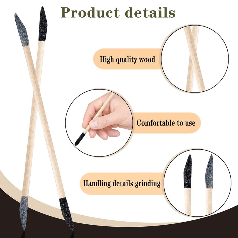 Nokiils 50 Pcs Sanding Sticks, Double End Matchsticks Sanding Twigs, Fine Detailing Sanding Tools for Tight Spaces Plastic Models Wood, 120/280 Grit 5.4 x 0.2 Inch - Image 4